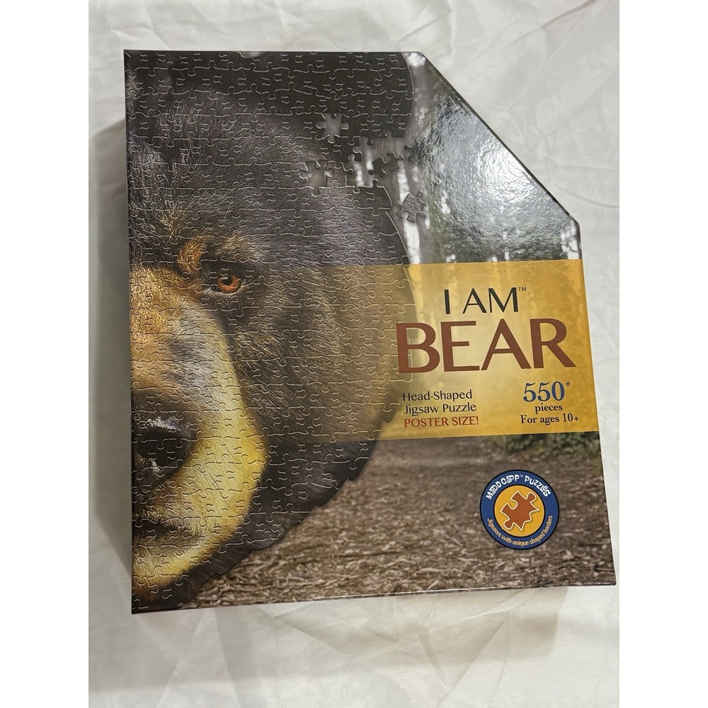 I Am Bear Head Shaped Jigsaw Puzzle 550 PCs by Madd Capp 27" x 26"